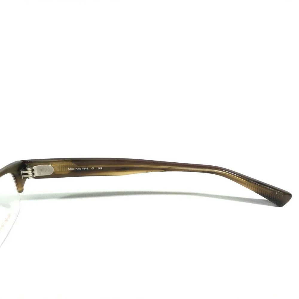 Nike Eyeglasses Frames 7006/649 Brown Red Rectangular Half Rim 49-17-145